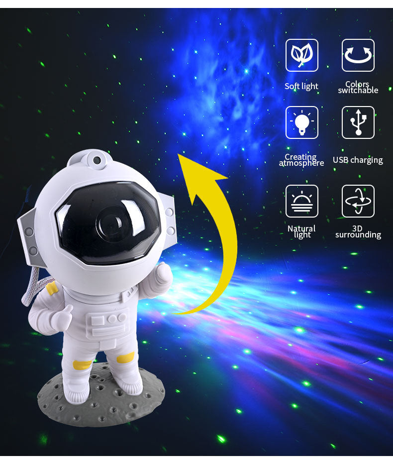 Astronaut Galaxy Star Projector – LED Nebula Night Light with 360° Rotating Head, Remote Control Starry Sky Lamp for Bedroom, Ceiling & Home Decor