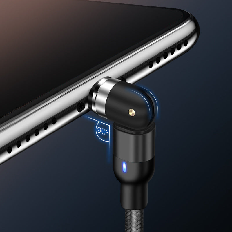 540° Rotating Magnetic Charging Cable – 3-in-1 Fast Charge Phone Cable for iPhone, Android & Type-C Devices