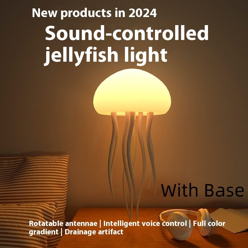 LED Jellyfish Mood Lamp – Color Changing Night Light with Floating Jellyfish, USB Portable Smart Table Lamp for Bedroom, Desk & Relaxation Decor