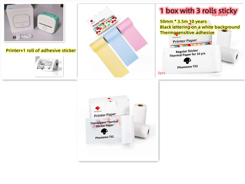 Portable Mini Thermal Label Printer – Bluetooth-Compatible Home & Student Photo Printer for Price Tags & Labels