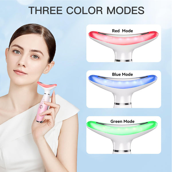 3-Mode Facial & Neck Massager — Warm Therapy Beauty Device