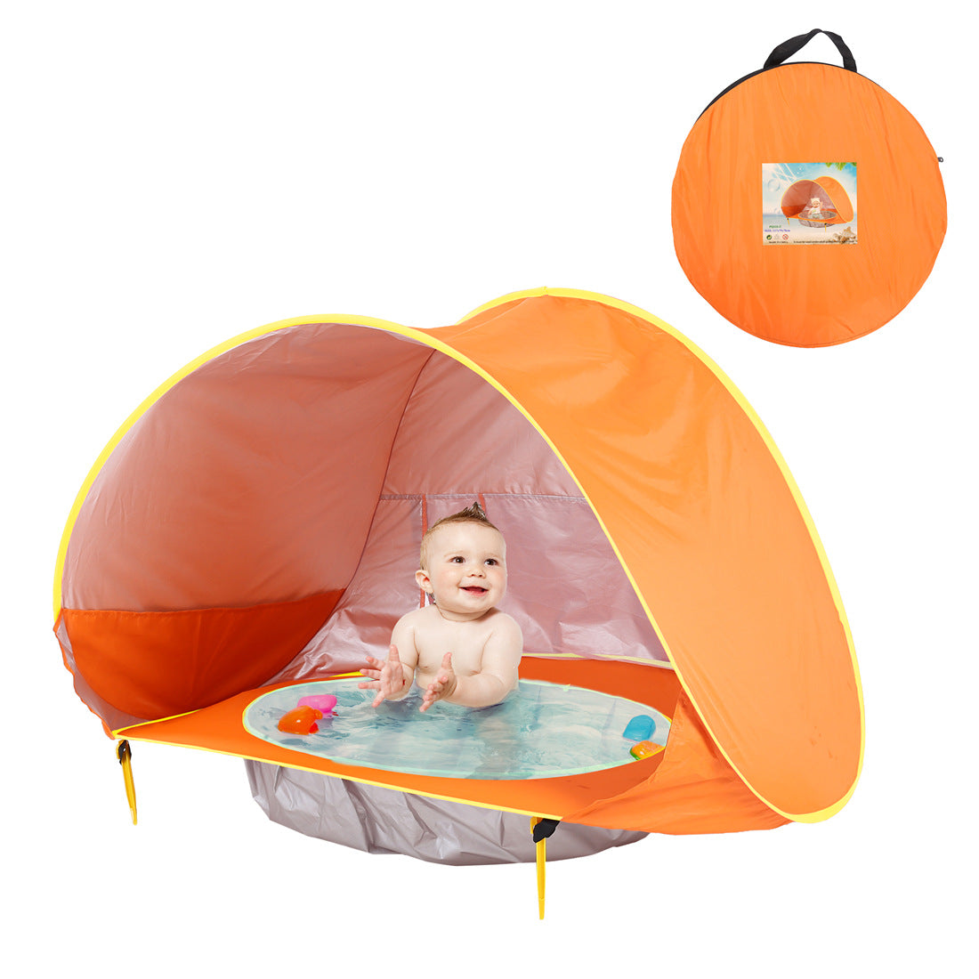 Portable Baby Beach Tent with UV Protection & Mini Splash Pool for Toddlers
