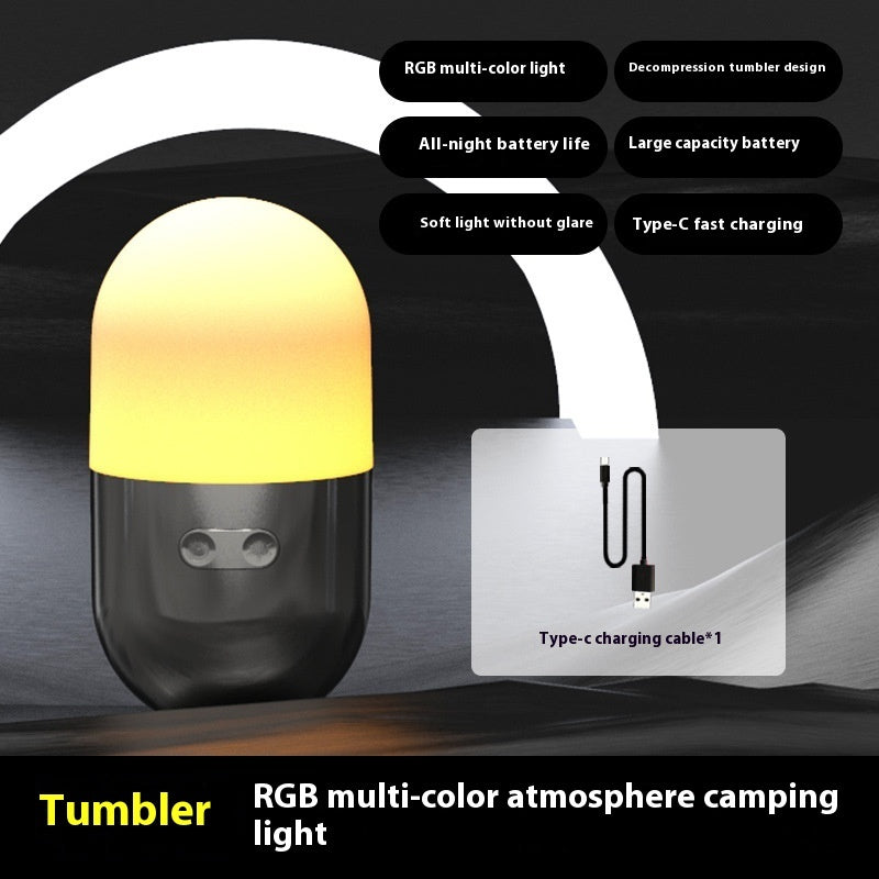 Portable RGB Mini Gaming Lamp – USB Rechargeable LED Atmosphere Light for Desk, Setup & Night Gaming