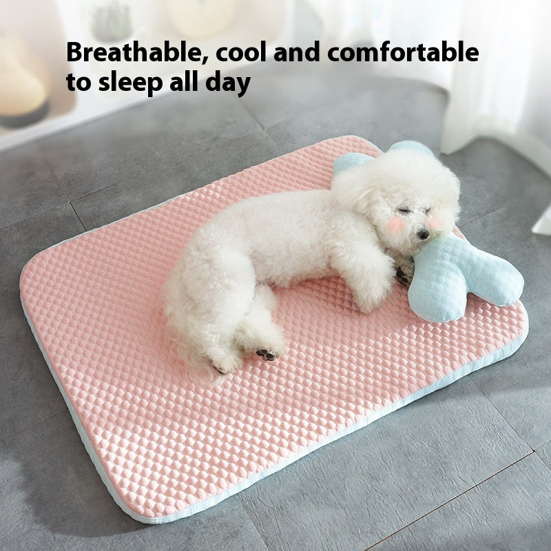 Cooling Pet Mat – Breathable Dog & Cat Summer Sleeping Cushion