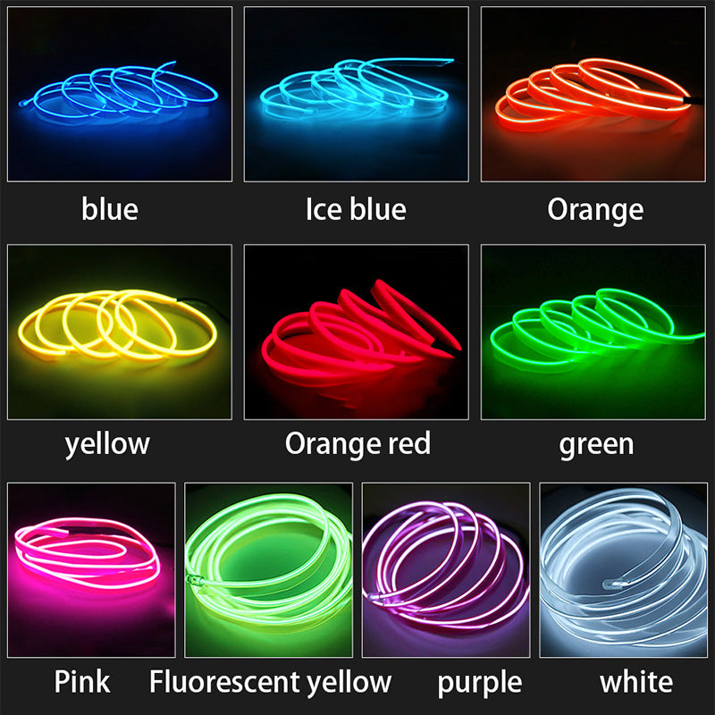RGB LED Car Strip Lights – USB & 12V Neon Interior Ambient Lighting Kit for Car, Bike & Party Decoration