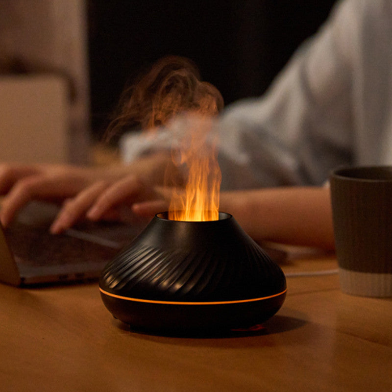 RGB Flame Humidifier – 3D Fire Effect Aroma Diffuser LED Gaming Room Decor with Mist & Ambient Lighting
