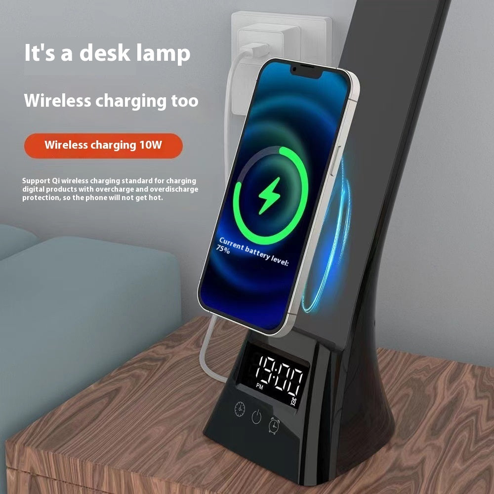 LED Smart Desk Lamp with Wireless Charger – Fast Charging Adjustable Office Light for Modern Desk Setups