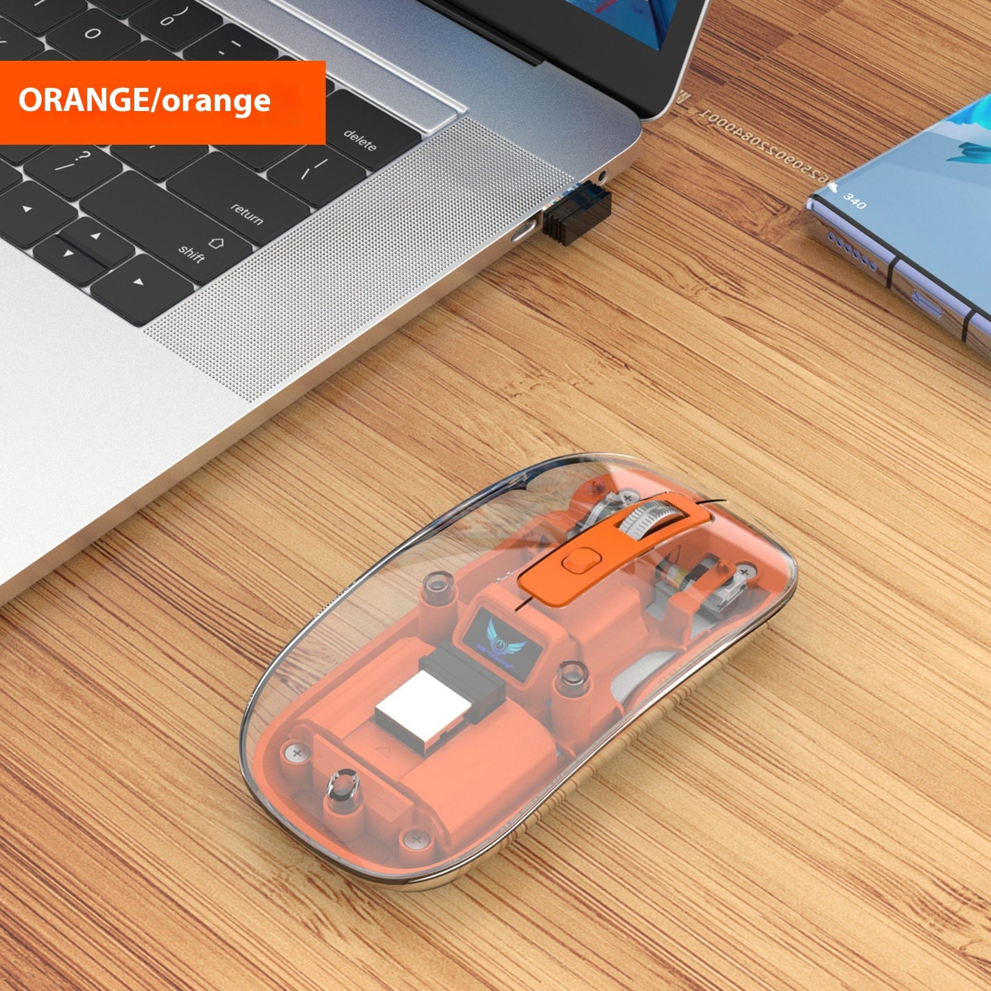 Transparent RGB Wireless Gaming Mouse – Triple Mode Bluetooth Magnetic Gaming Mouse for PC & Laptop