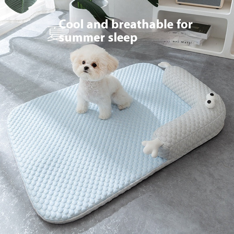 Cooling Dog Bed Breathable Pet Mat – Soft PP Cotton Washable Summer Cooling Bed for Dogs & Cats