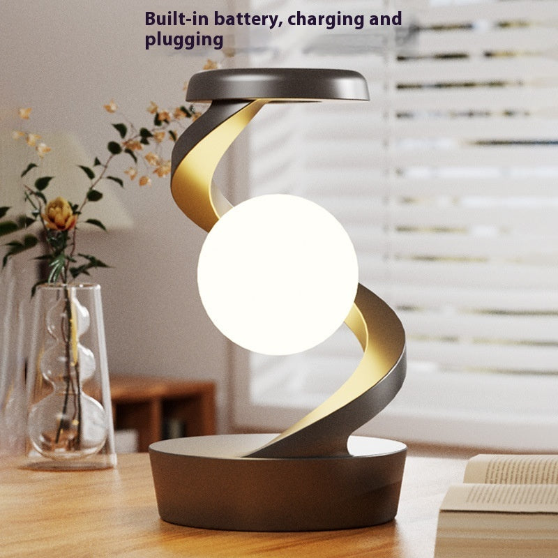 Rotating Moon Wireless Charging Desk Lamp – Sensor Control Night Light