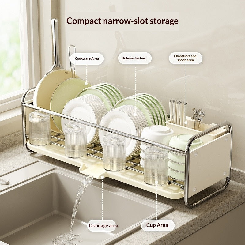 Narrow Kitchen Rack for Bowls, Chopsticks & Utensils – Space-Saving Countertop Organizer