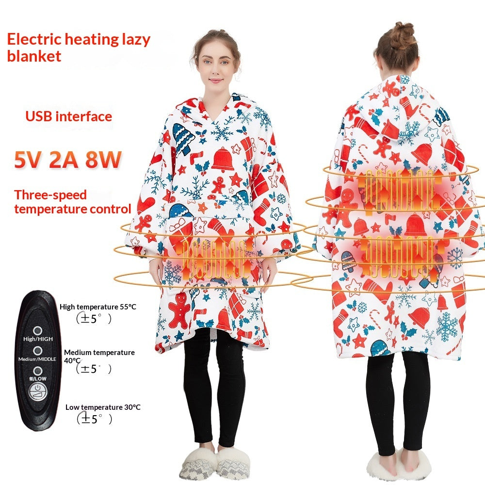 USB Heated Oversized Hoodie Blanket