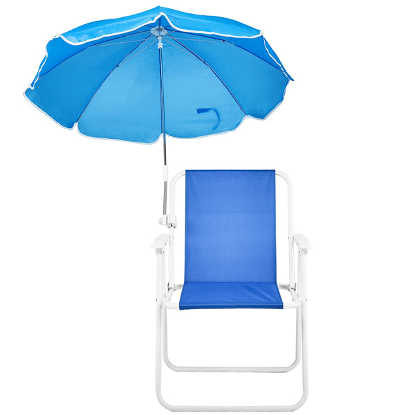 Folding Beach Camping Chair with Umbrella – Iron Frame & Oxford Seat Outdoor Chair