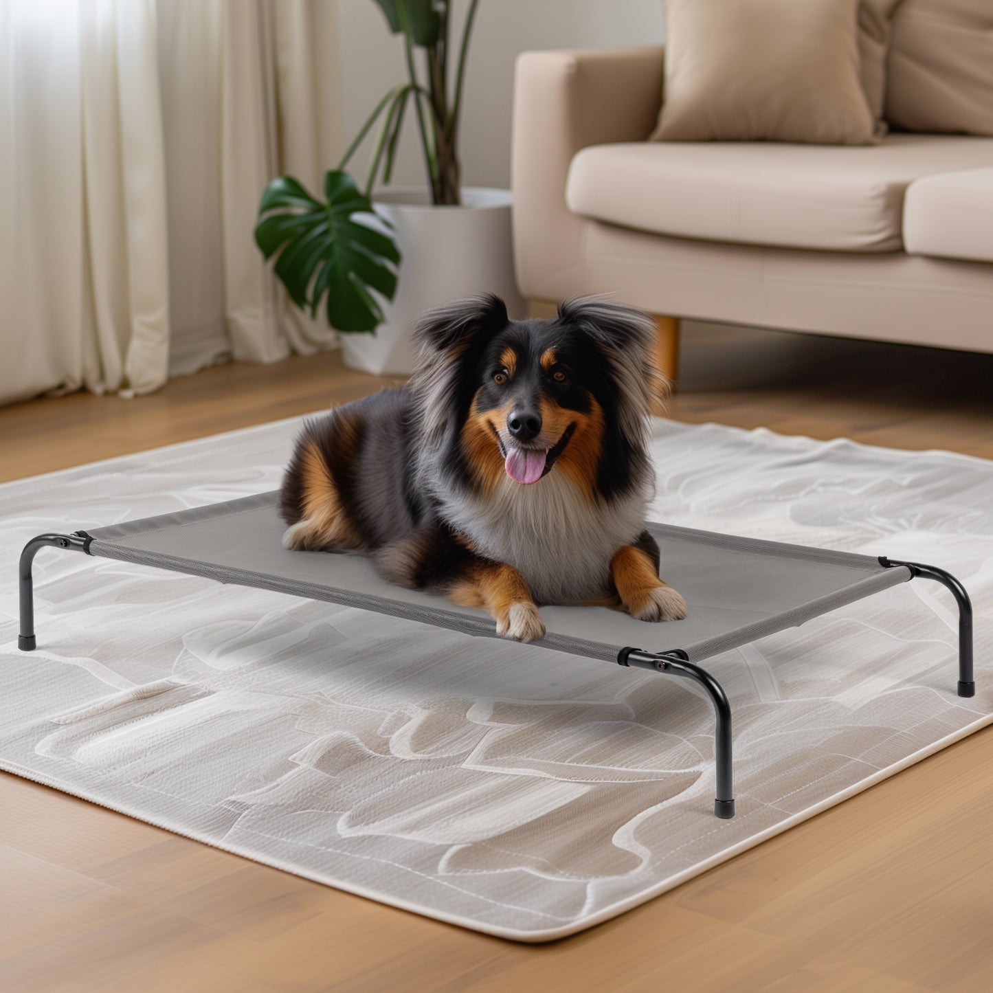 Breathable Elevated Dog Bed – Outdoor & Indoor Pet Lounger (Alloy + Mesh)
