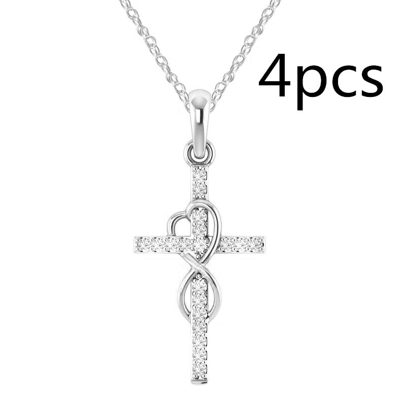 Alloy Cross Pendant Necklace – Electroplated Unisex Chain Accessory