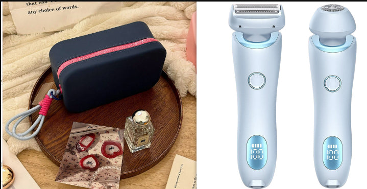 2-in-1 USB Rechargeable Women’s Epilator & Electric Trimmer – Painless Hair Removal Razor for Face, Legs, Bikini & Underarms
