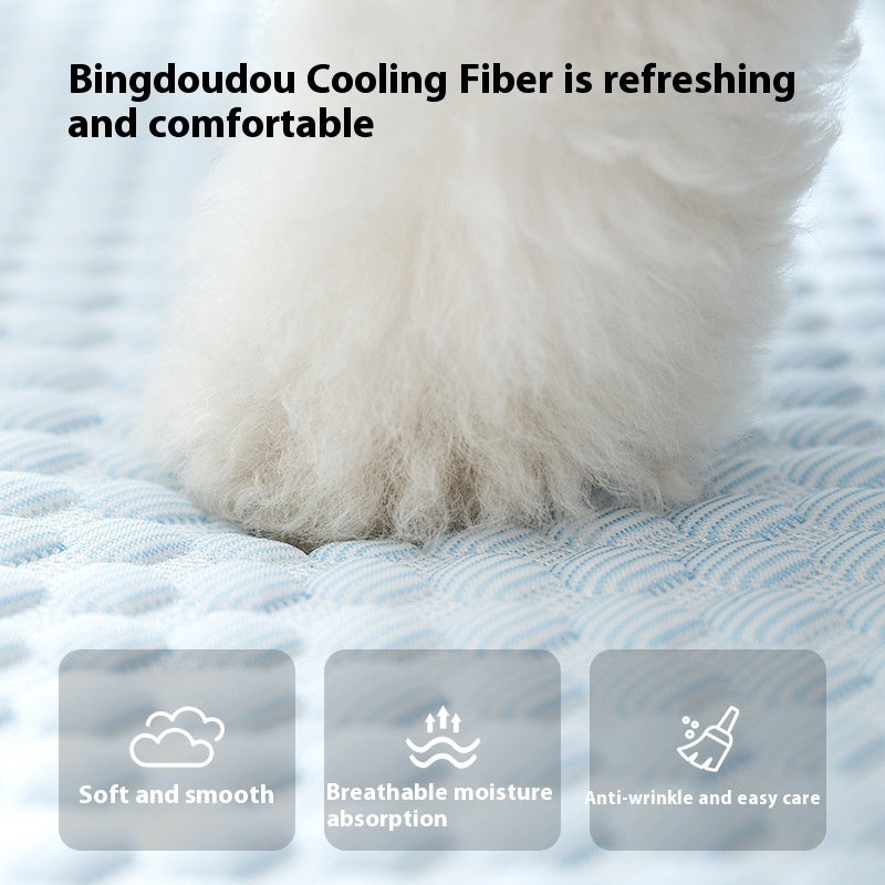 Cooling Dog Bed Breathable Pet Mat – Soft PP Cotton Washable Summer Cooling Bed for Dogs & Cats