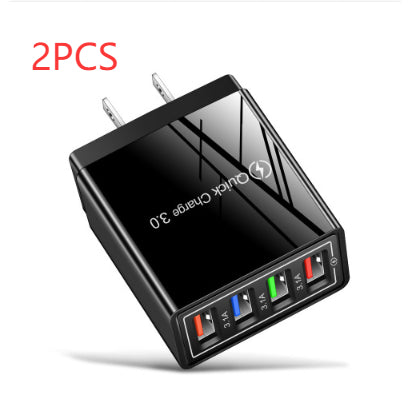 4-Port USB Wall Charger Quick Charge 3.0 – Fast Charging Multi Device Power Adapter for Phone, Tablet & Travel Use