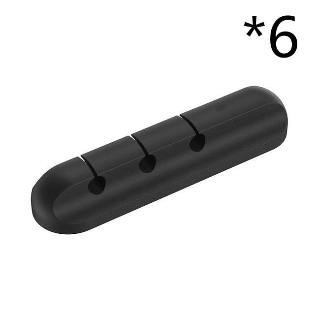 Silicone USB Cable Organizer Clips – Desktop Cable Winder & Cord Management Holder for Headphones, Chargers & Office Setup