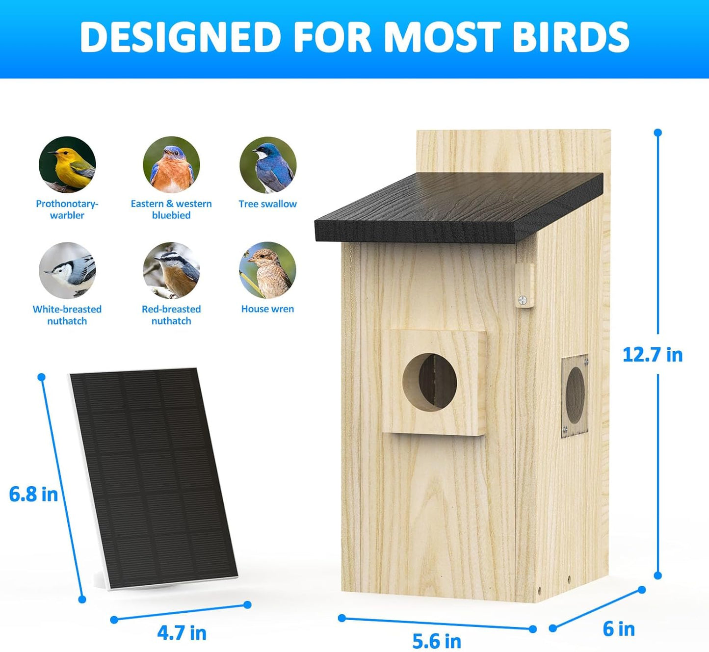 Smart Solar Birdhouse with 4MP HD Camera