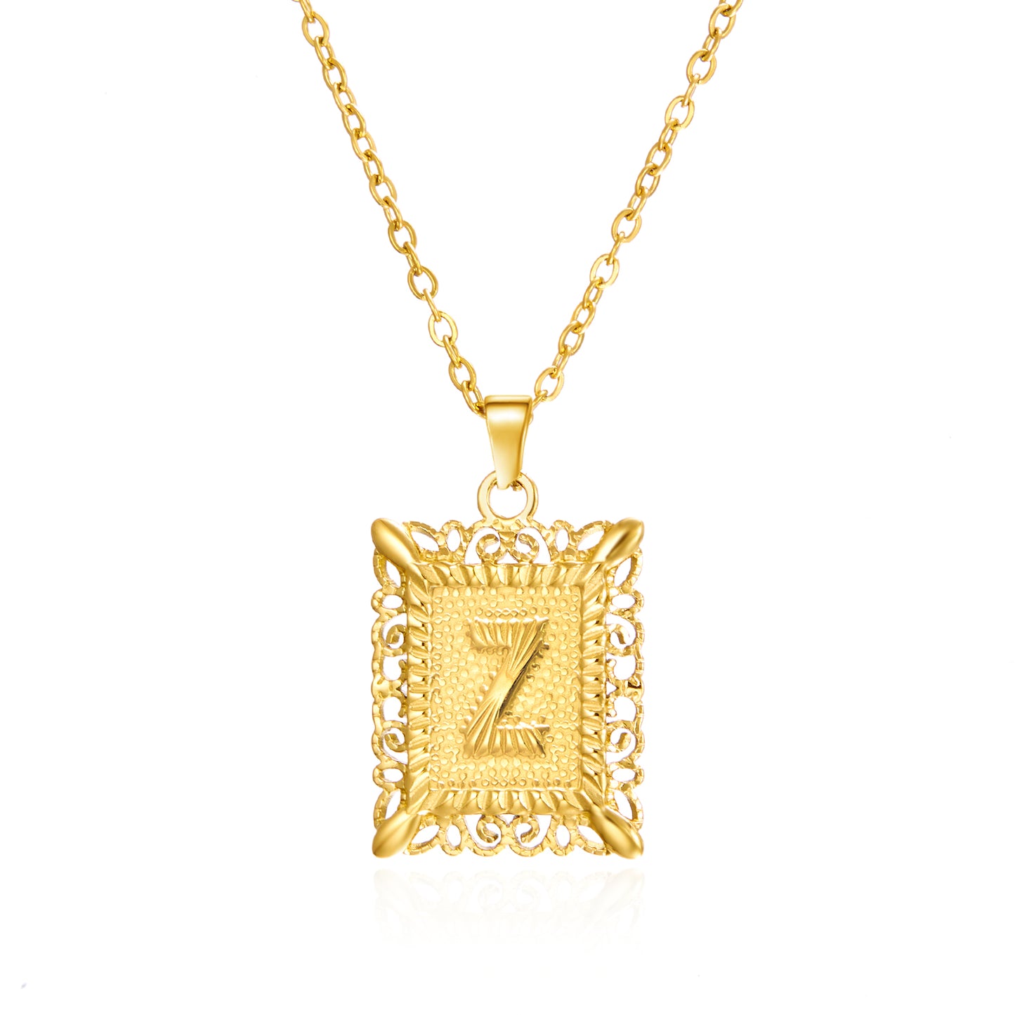 Stainless Steel Gold/Silver Personalized Initial Letter Alphabet Necklace
