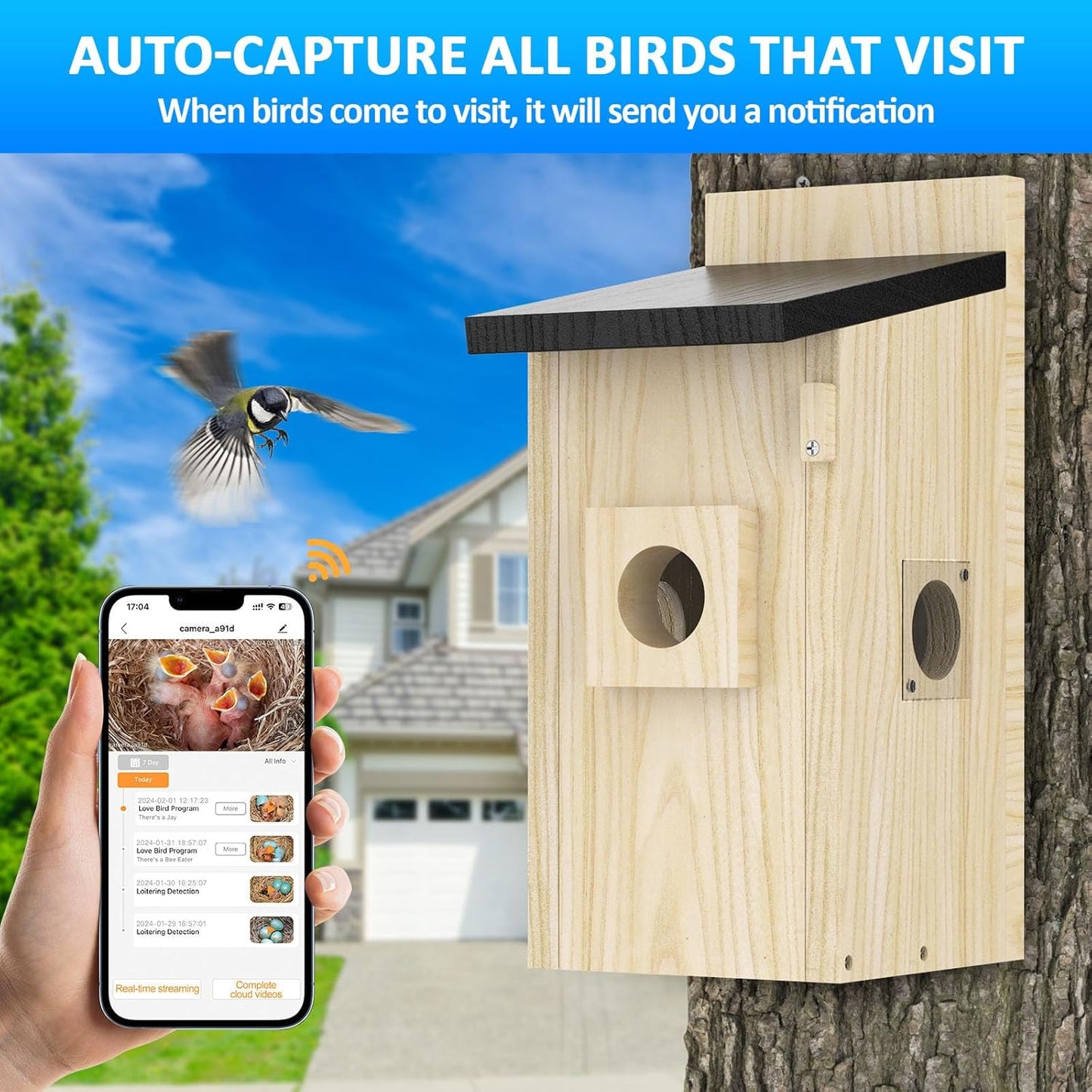 Smart Solar Birdhouse with 4MP HD Camera