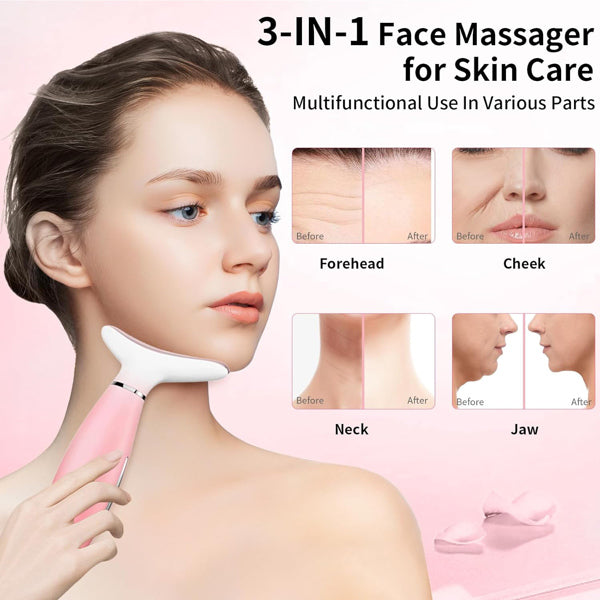 3-Mode Facial & Neck Massager — Warm Therapy Beauty Device