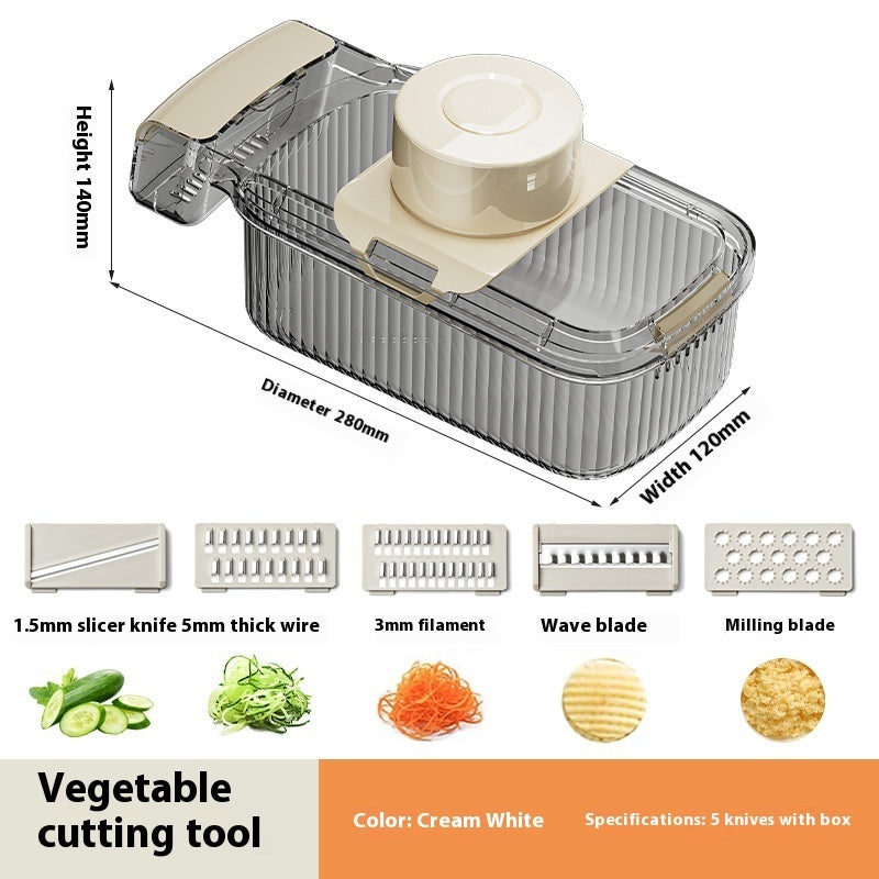 2-In-1 Multifunctional Vegetable Cutter & Dicer – Food Chopper with Draining Basket