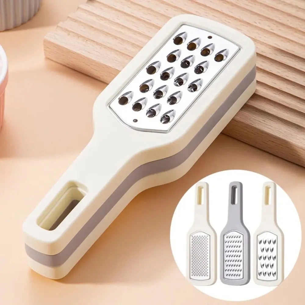 3-In-1 Handheld Grater – Stainless Steel Vegetable & Cheese Shredder