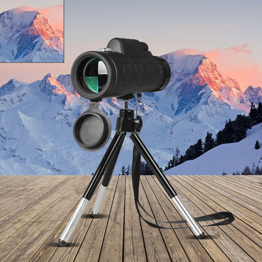 HD Monocular Telescope with Phone Clip & Tripod – High Power Zoom Scope for Smartphone Photography, Camping & Wildlife Viewing