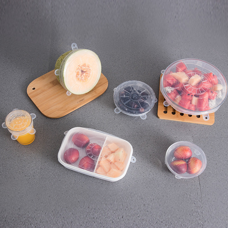 Reusable Silicone Food Covers – 6‑Pack Eco Stretch Lids for Fresh‑Keeping Storage