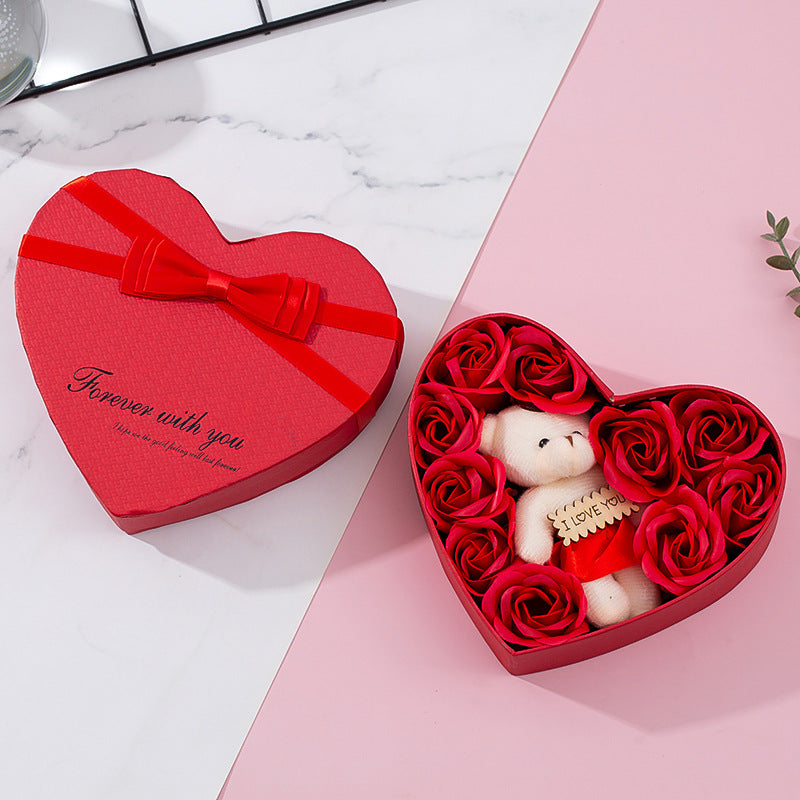 Heart-Shaped Soap Rose Gift Box – Romantic Multi-Occasion Present