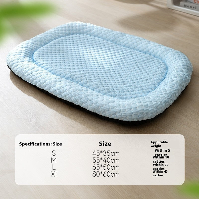 Cooling Dog Bed Breathable Pet Mat – Soft PP Cotton Washable Summer Cooling Bed for Dogs & Cats