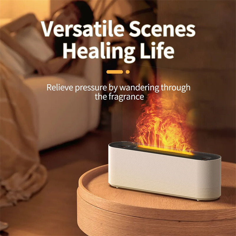Flame Air Humidifier and LED Aroma Diffuser for Home Decor