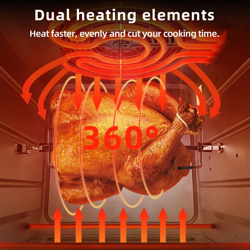 Stainless Steel Double Heating Air Fryer Oven – Multifunction Electric Countertop Oven with Dual Heating Elements & Oil-Free Cooking