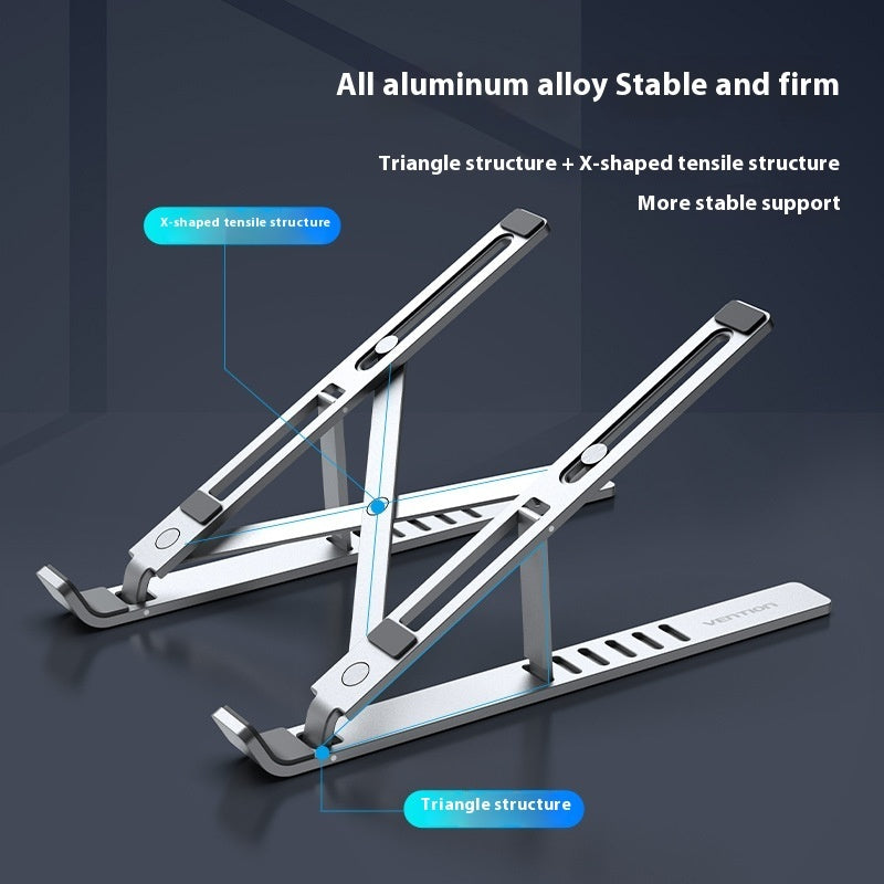 Ergonomic Aluminum Laptop Cooling Stand – Adjustable Desk Riser with Heat Dissipation Design