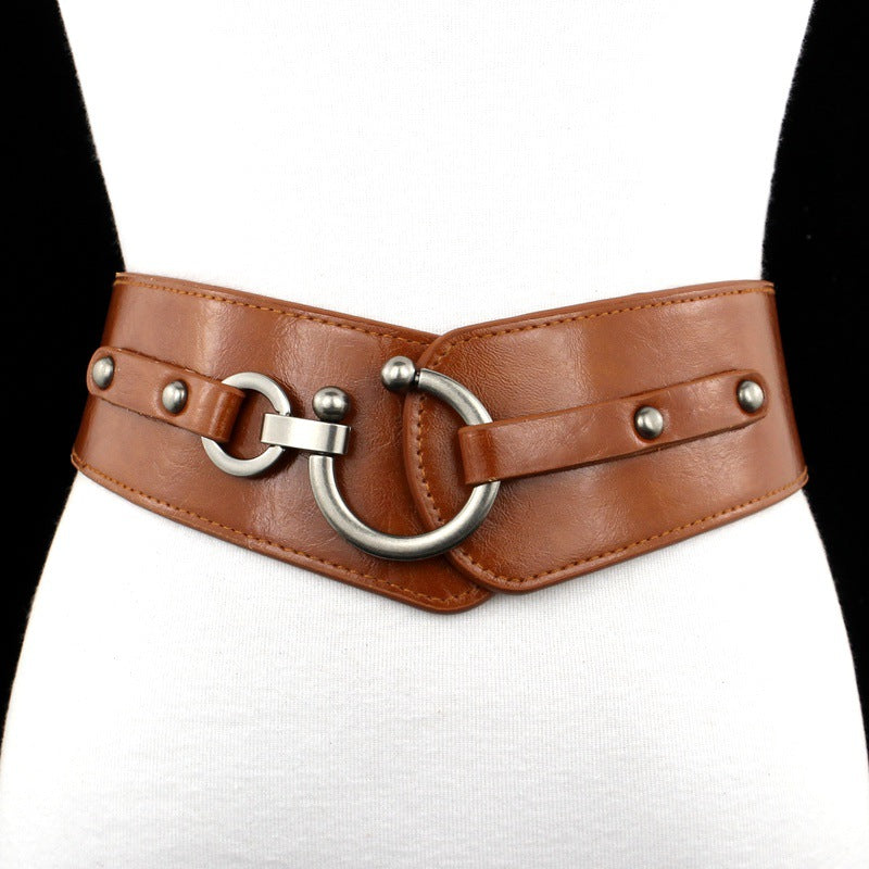 Women’s Wide Elastic Belt – Stretch Fabric Waist Accessory