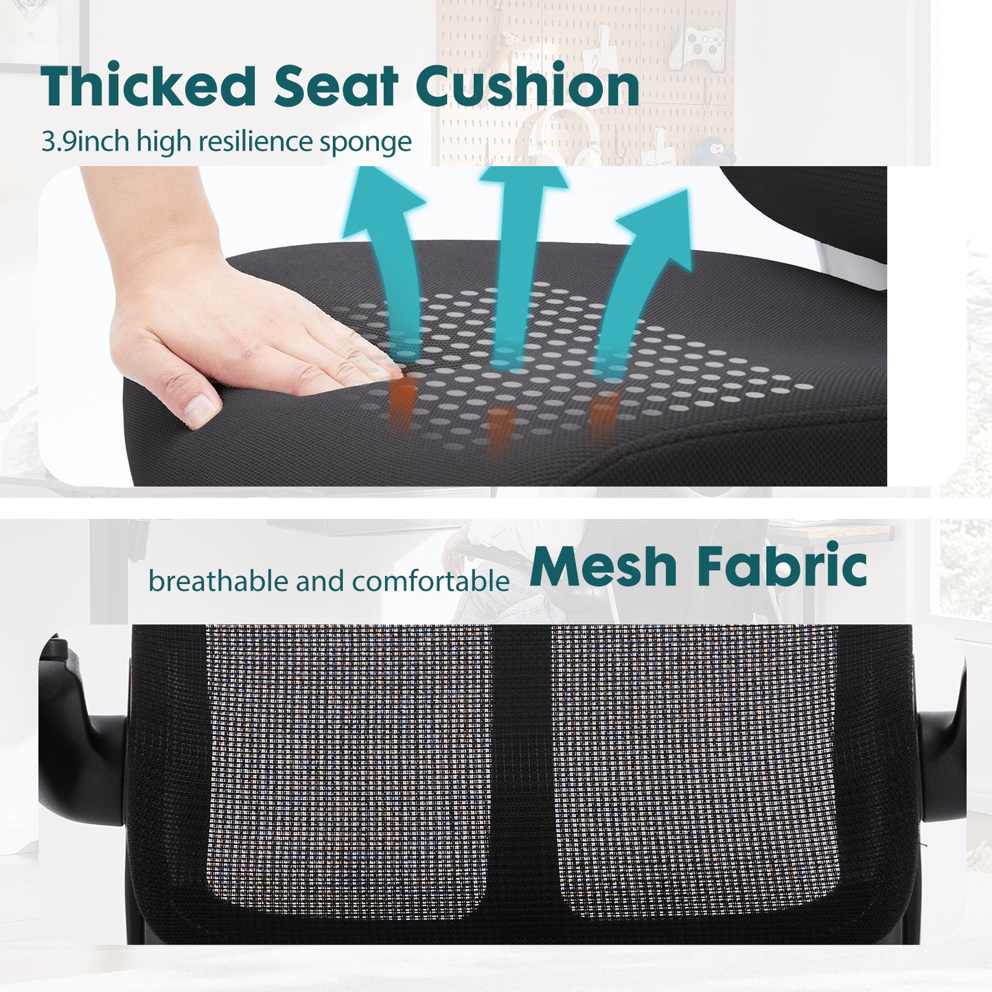 Ergonomic Mesh Office Chair with Adjustable Height & Lumbar Support