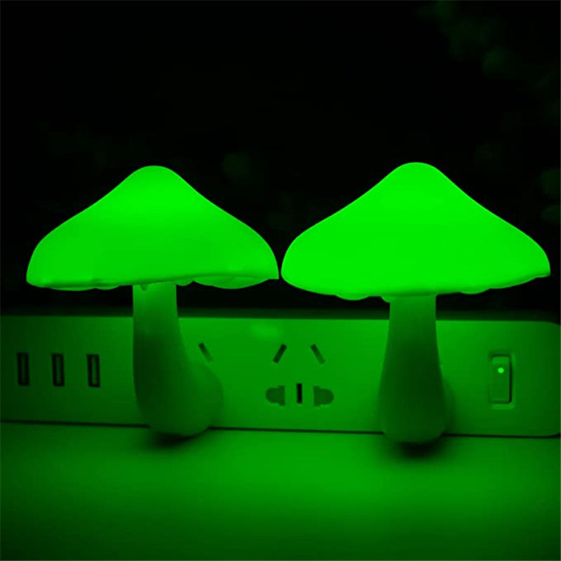 LED Mushroom Night Light with Smart Sensor – Plug-In Dusk to Dawn Wall Lamp Warm White Bedroom Ambient Lighting Decor