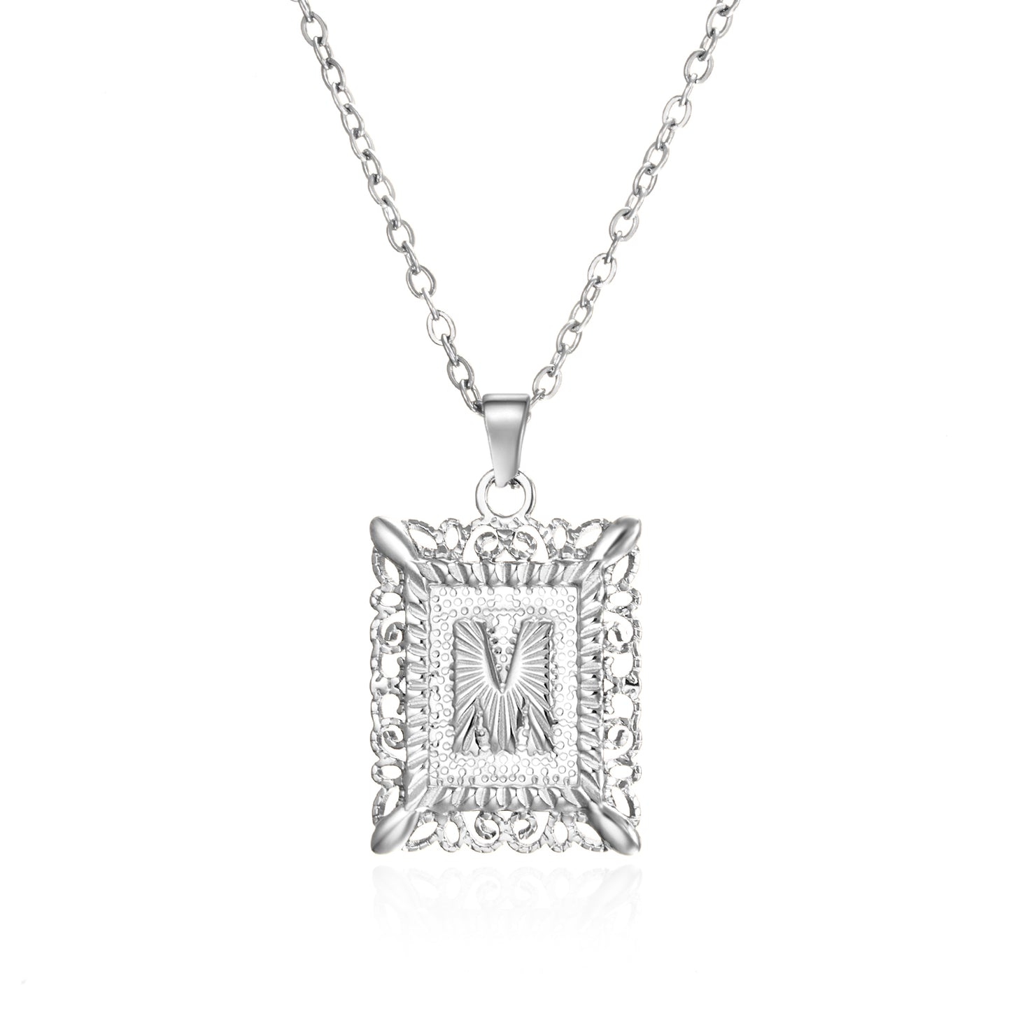 Stainless Steel Gold/Silver Personalized Initial Letter Alphabet Necklace