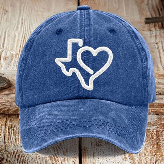 Printed Heart Texas Cap – Unisex Cotton Casual Hat