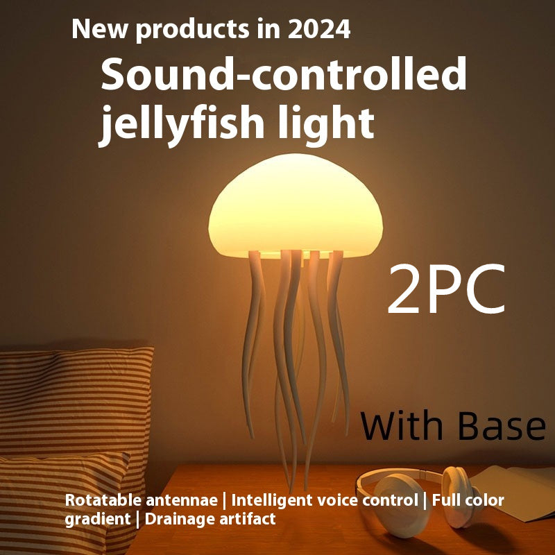 LED Jellyfish Mood Lamp – Color Changing Night Light with Floating Jellyfish, USB Portable Smart Table Lamp for Bedroom, Desk & Relaxation Decor