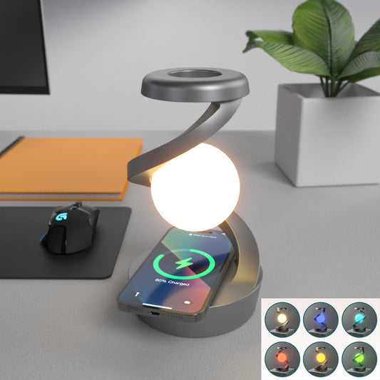Rotating Moon Wireless Charging Desk Lamp – Sensor Control Night Light