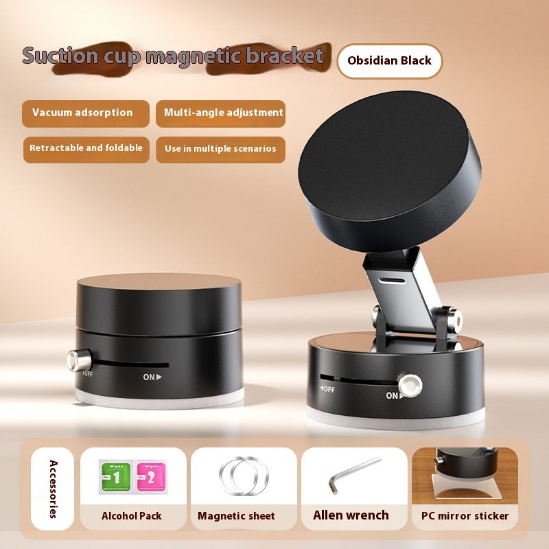 Foldable Magnetic Vacuum Car Phone Holder – 360° Rotating Suction Cup Mount for Hands-Free Navigation & Dashboard Use