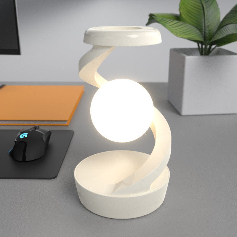 Rotating Moon Wireless Charging Desk Lamp – Sensor Control Night Light