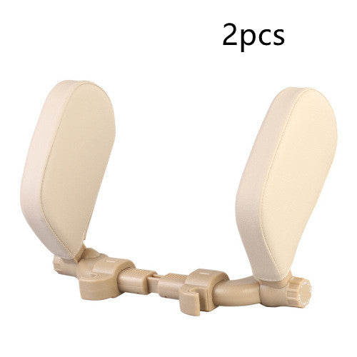 Adjustable Car Headrest Pillow with Side Support – Ergonomic Leather Memory Foam Neck Cushion for Travel & Sleeping Comfort