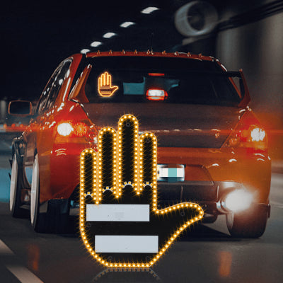 LED Middle Finger Car Gesture Light with Remote – Funny Illuminated Hand Signal for Rear Window & Car Decor