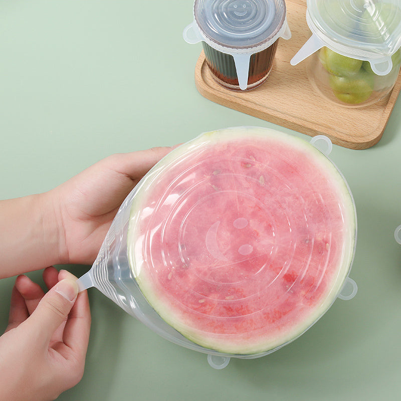 Reusable Silicone Food Covers – 6‑Pack Eco Stretch Lids for Fresh‑Keeping Storage