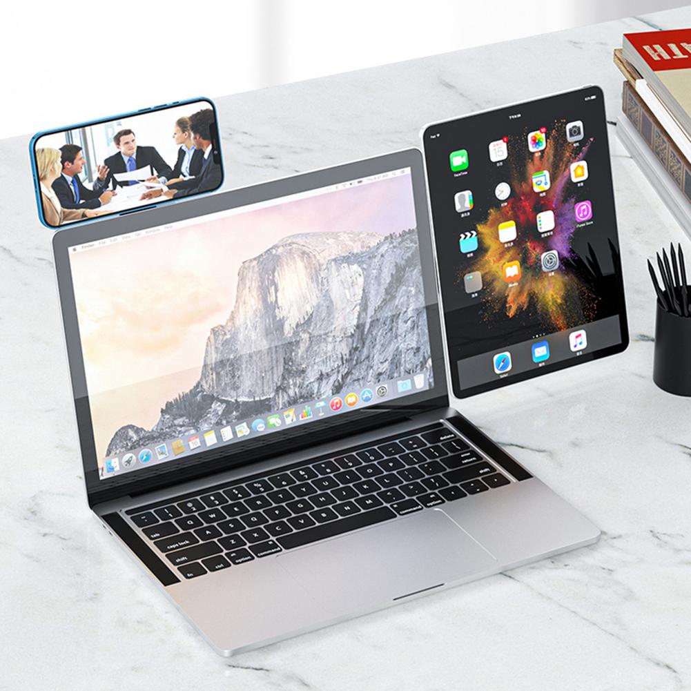 Magnetic Dual-Screen Laptop Phone Mount – Foldable Monitor Side Clip for Productivity & Desk Setup