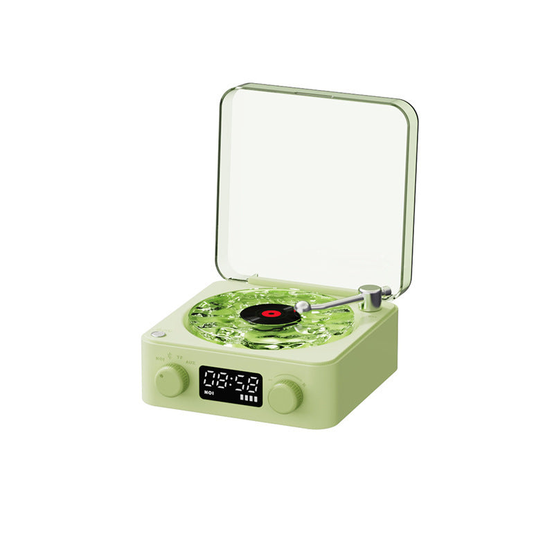 Retro Bluetooth Turntable Speaker – RGB Light Bluetooth 5.0 Stereo with White Noise